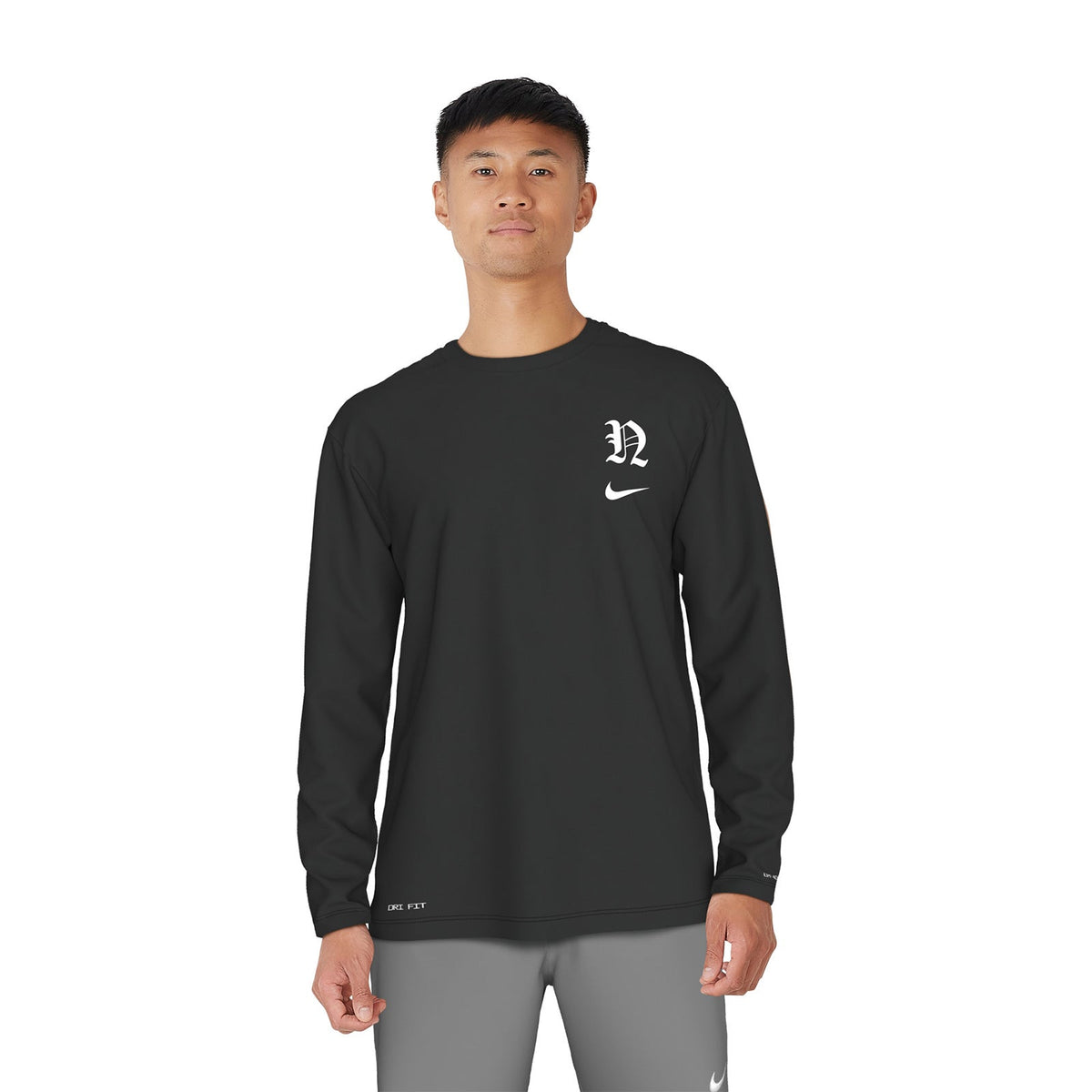 Nike Swim Men&#39;s Gothic Letter Long Sleeve Hydroguard Top