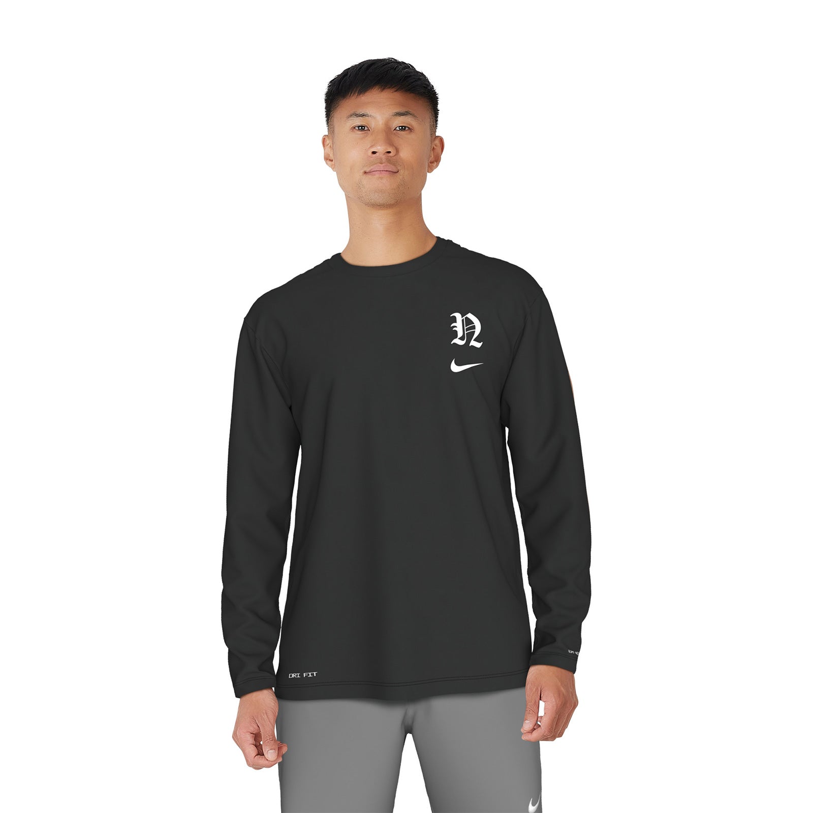 Nike Swim Men's Gothic Letter Long Sleeve Hydroguard Top