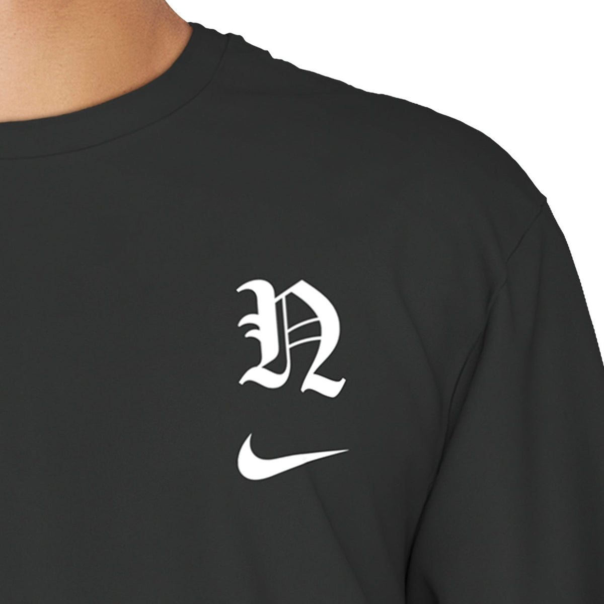 Nike Swim Men&#39;s Gothic Letter Long Sleeve Hydroguard Top