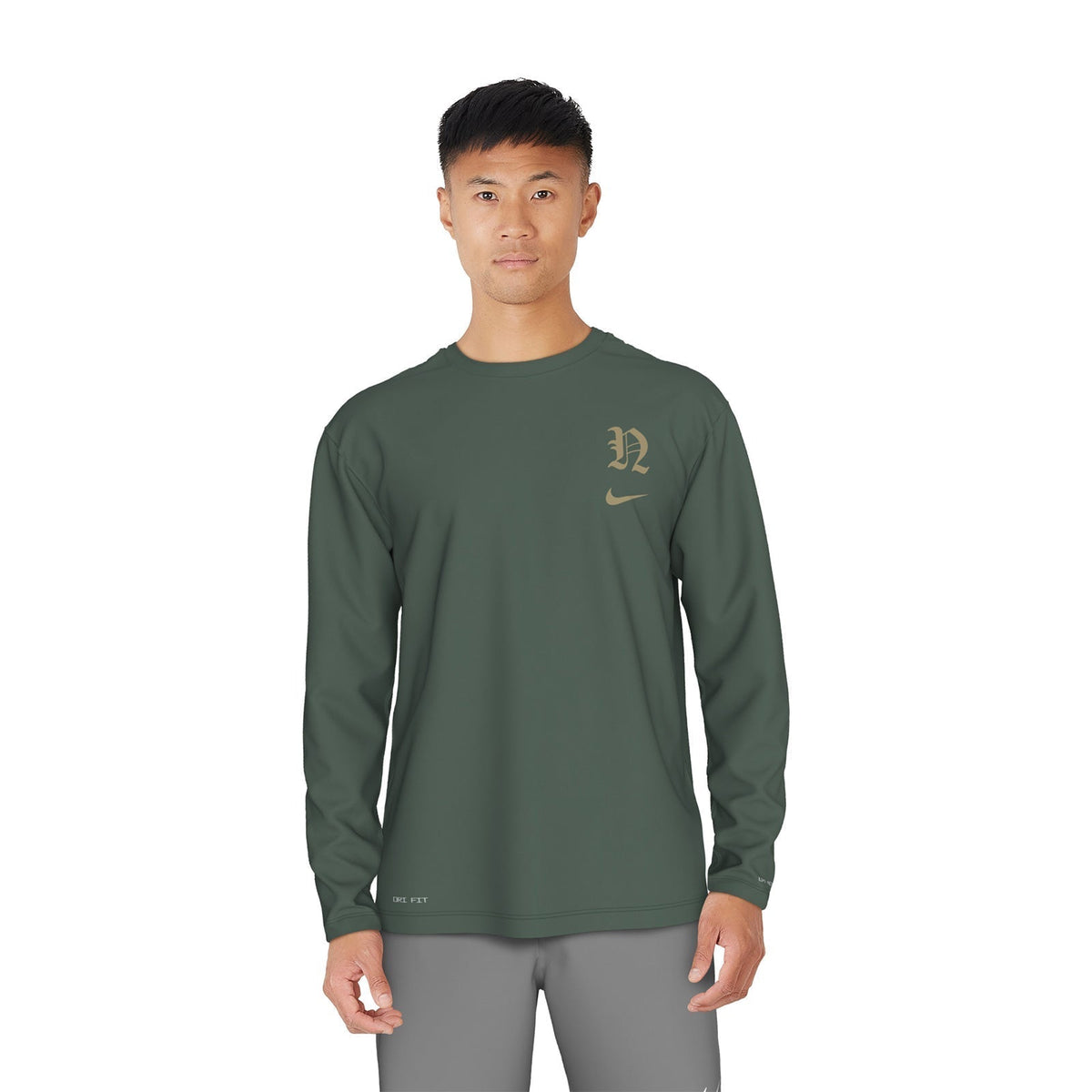 Nike Swim Men&#39;s Gothic Letter Long Sleeve Hydroguard Top