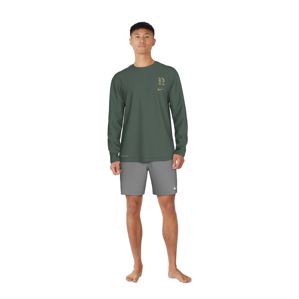 Nike Swim Men&#39;s Gothic Letter Long Sleeve Hydroguard Top