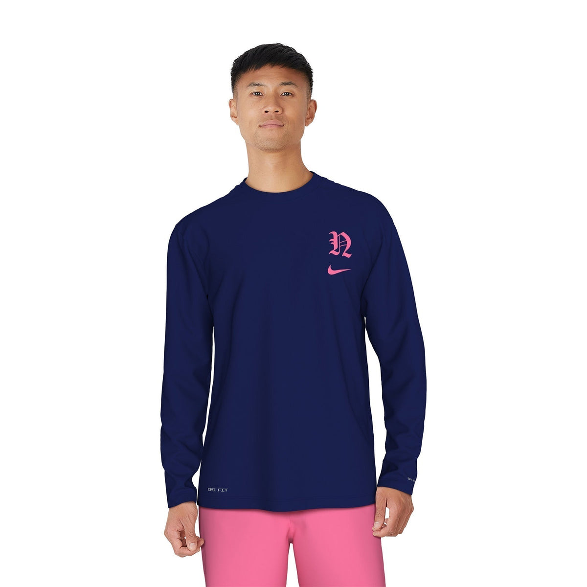 Nike Swim Men&#39;s Gothic Letter Long Sleeve Hydroguard Top