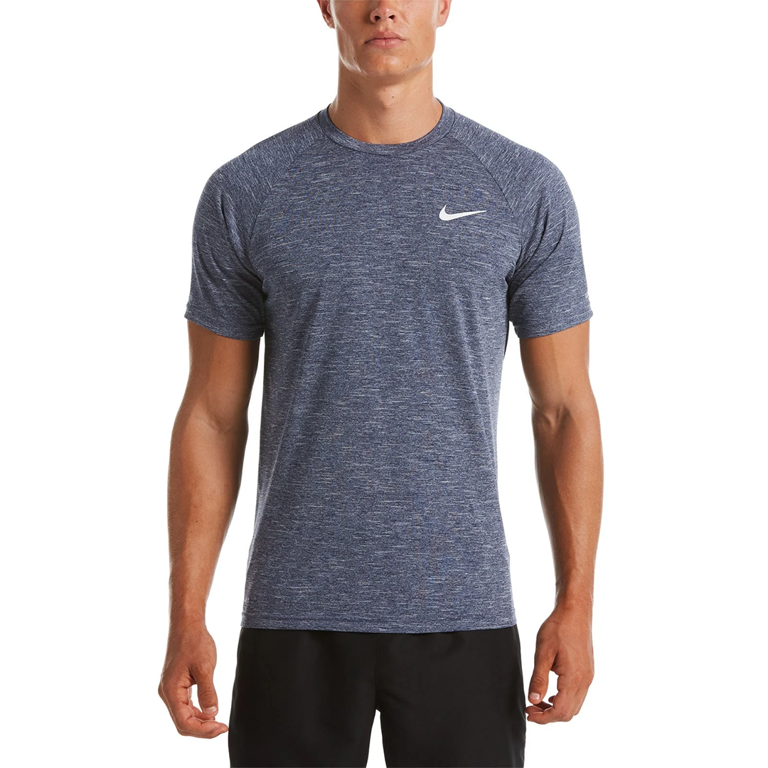 Nike Swim Men&#39;s Heather Short Sleeve Hydroguard Top