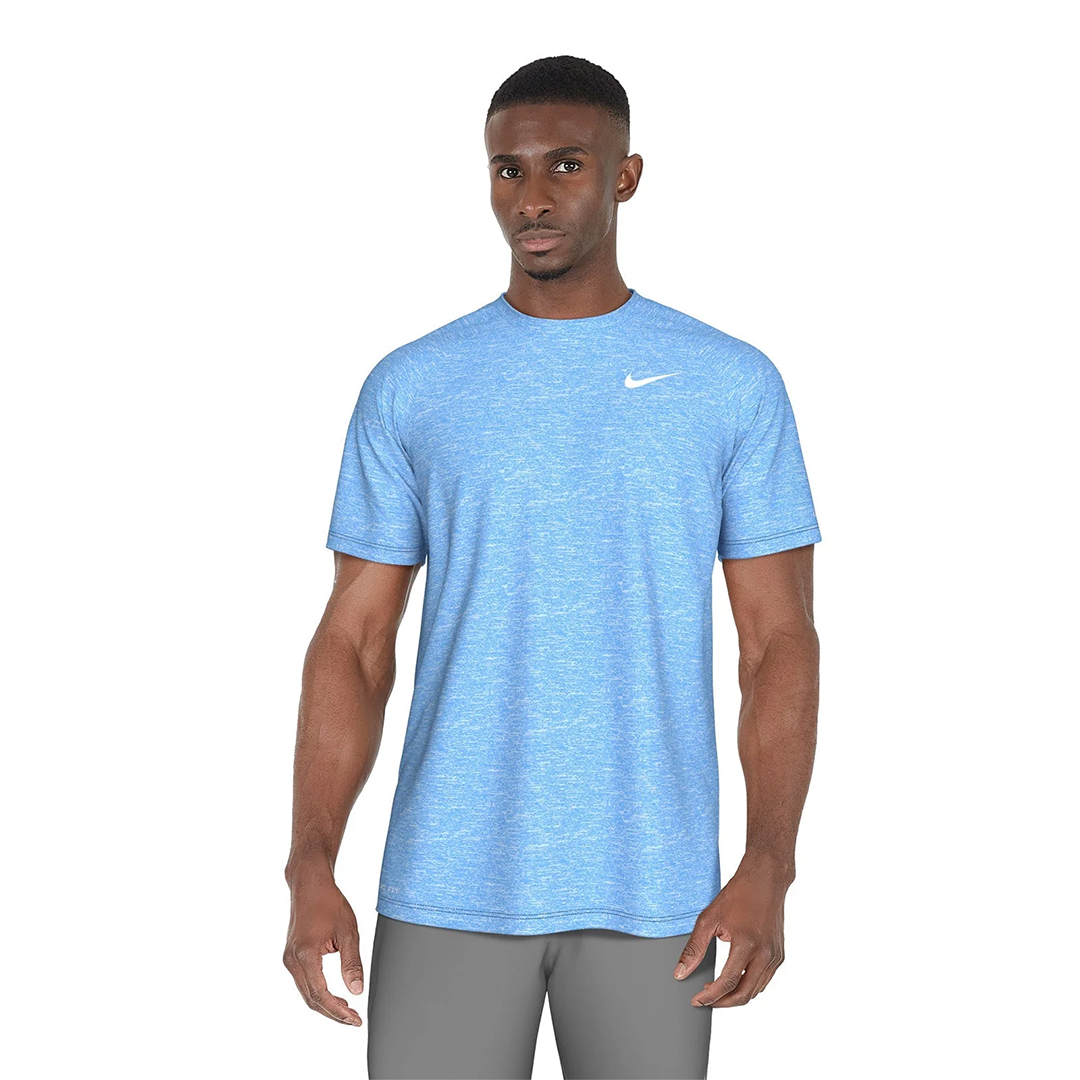 Nike Swim Men&#39;s Heather Short Sleeve Hydroguard Top