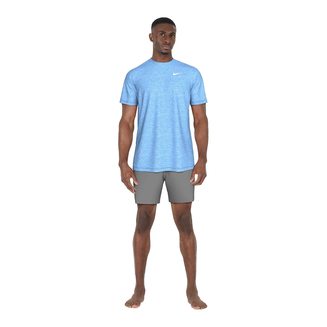 Nike Swim Men&#39;s Heather Short Sleeve Hydroguard Top
